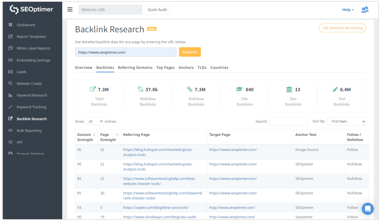 herramienta de investigación de backlinks